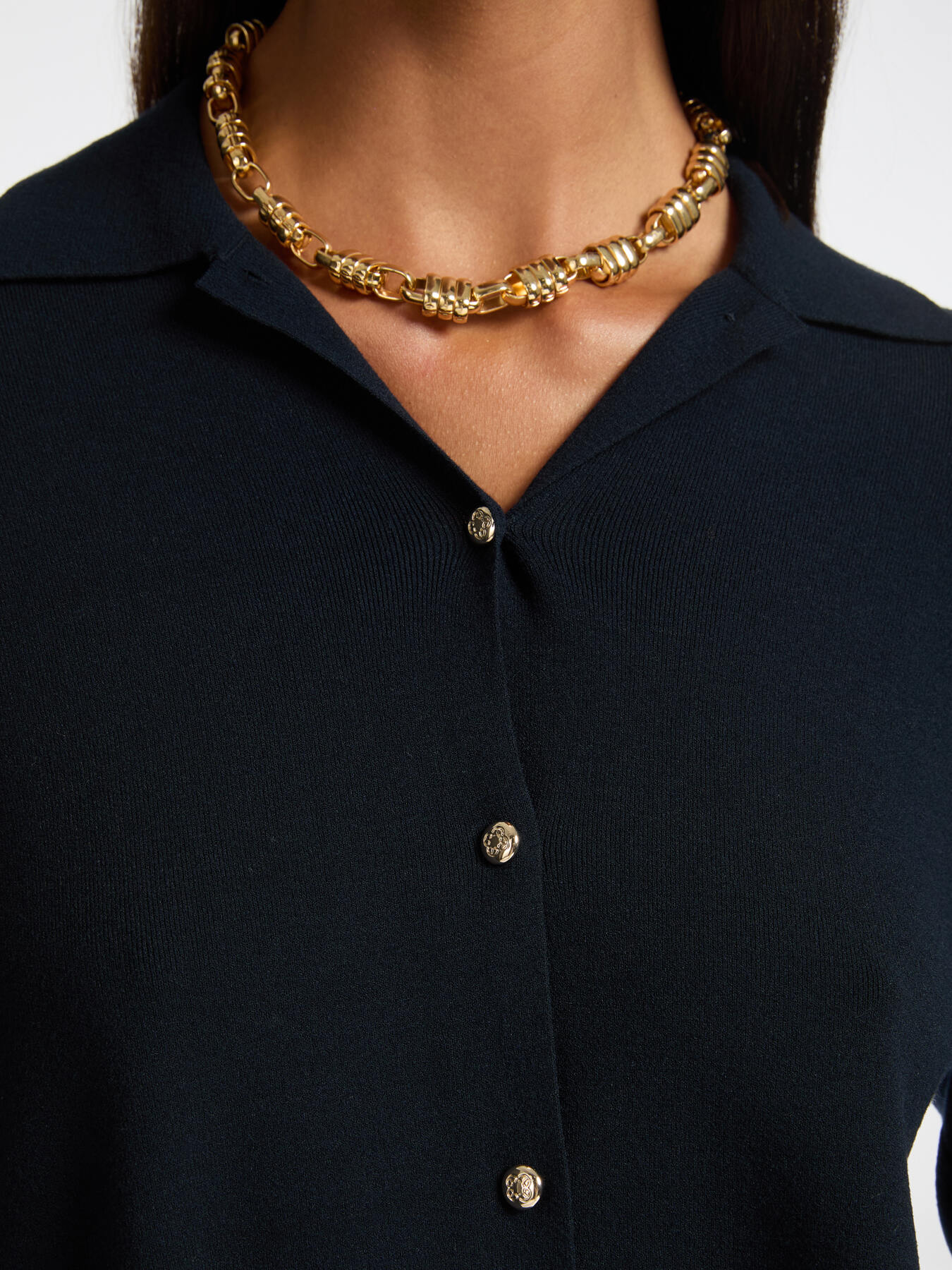 Langer Cardigan mit Kragen image number 3