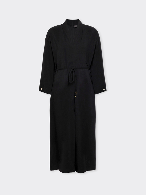 Jumpsuit in crepe fabric with belt