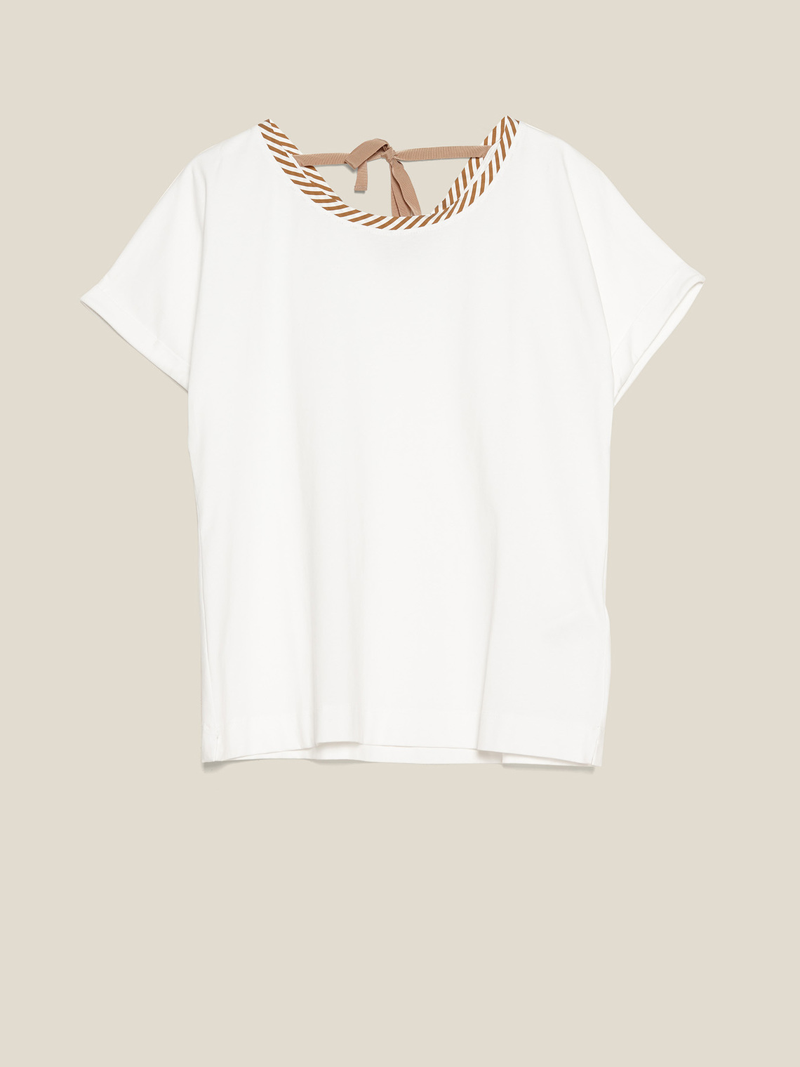 Elenamiro: T-shirt con bordi a righe_8