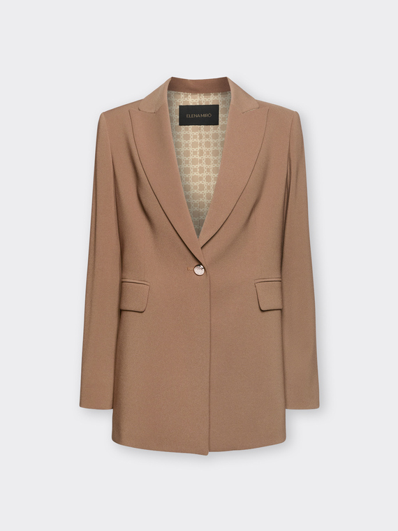 Blazer in cr&ecirc;pe con bottone Monogram