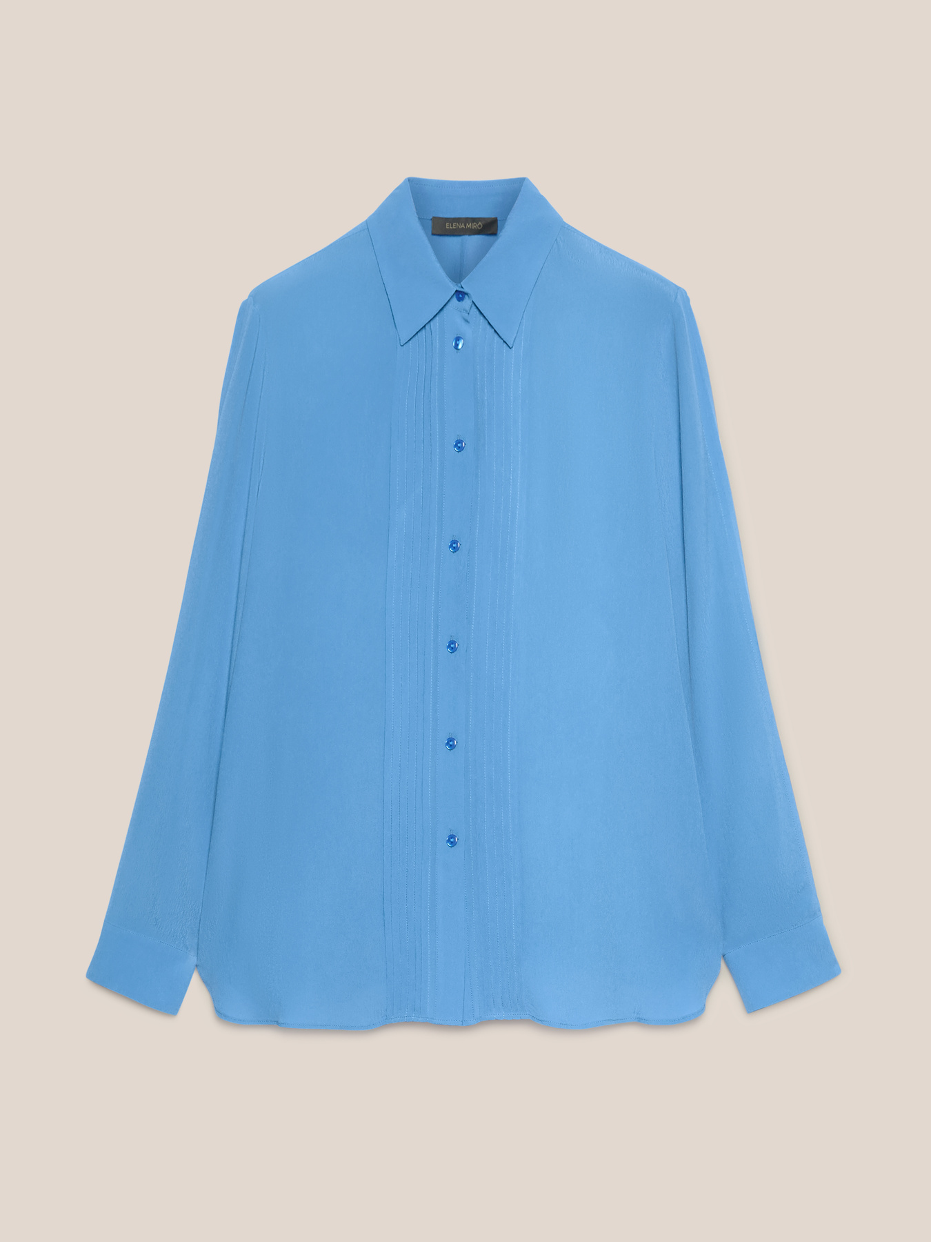 Camisa de crepe de chine com dobras image number 8