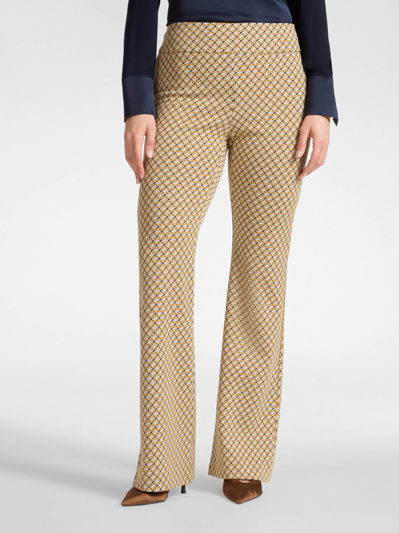 Pantaloni in jacquard stretch image number 2