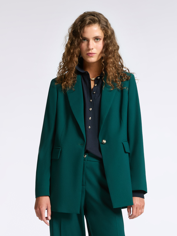 Blazer monopetto in tessuto crêpe
