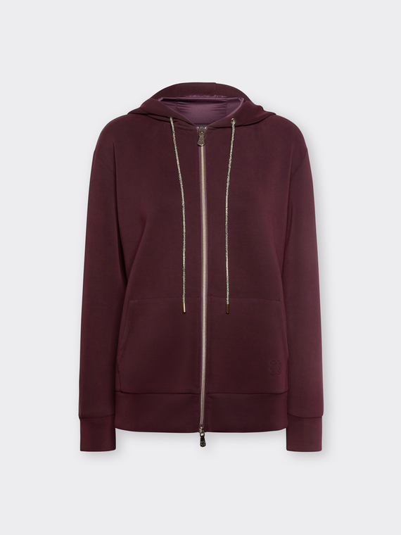 Sweat &agrave; capuche en modal m&eacute;lang&eacute;