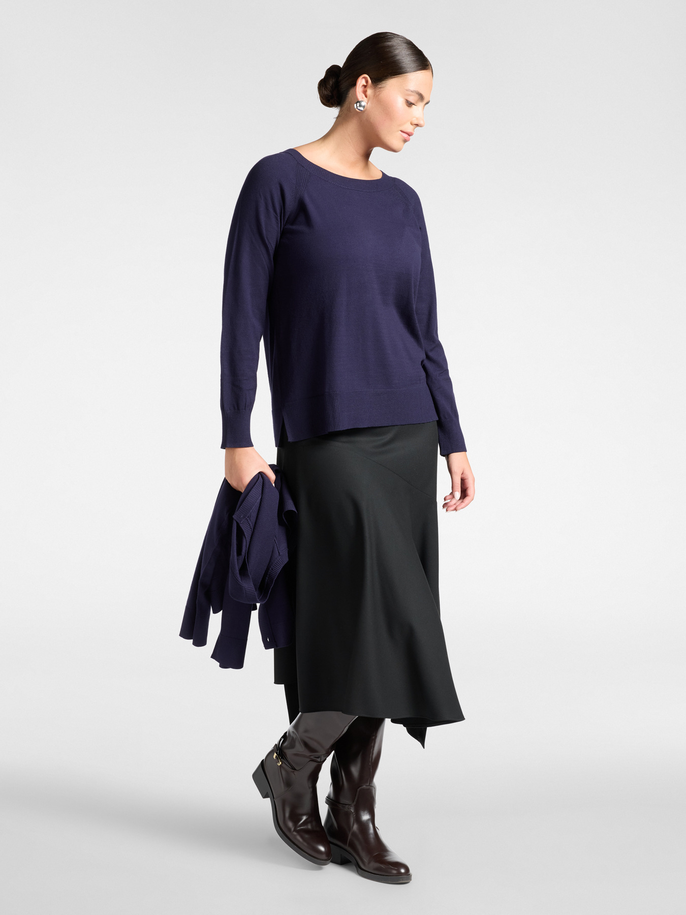 Flannel skirt with draping image number 0
