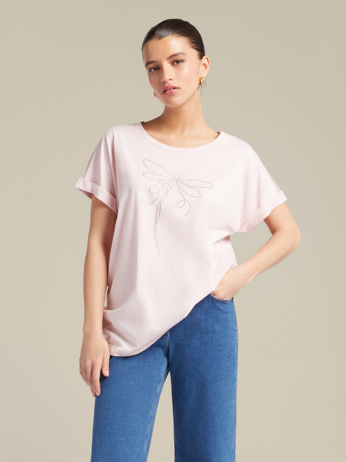 Camiseta de algod&oacute;n con aplicaciones image number 0