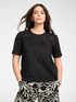 Cotton t-shirt with floral appliqu&eacute;s image number 4