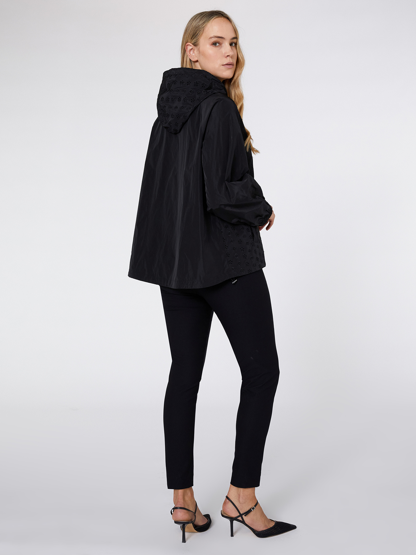 Nylon jacket with broderie anglaise embroidery image number 1