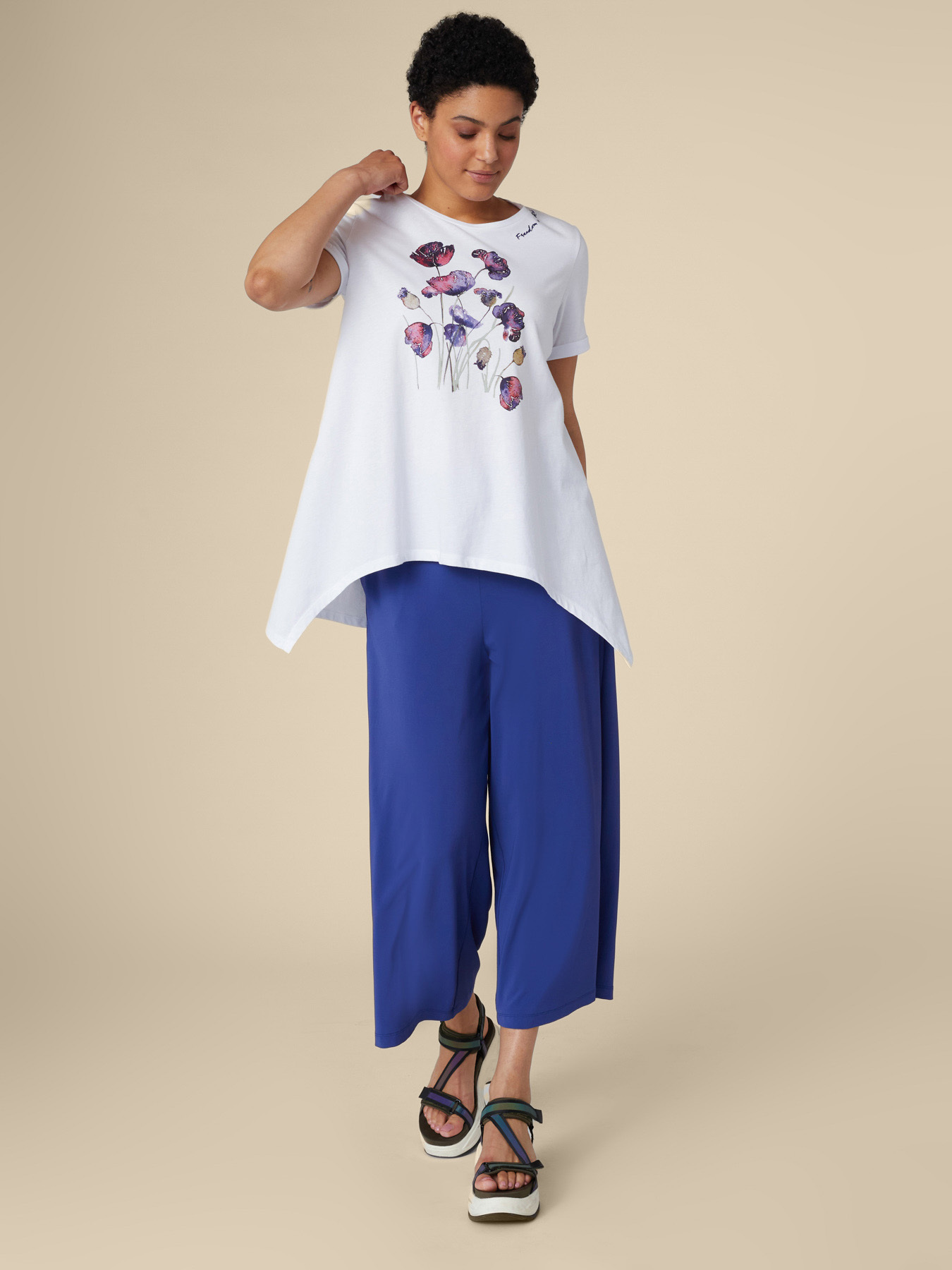 Cropped jersey crepe joggers image number 0