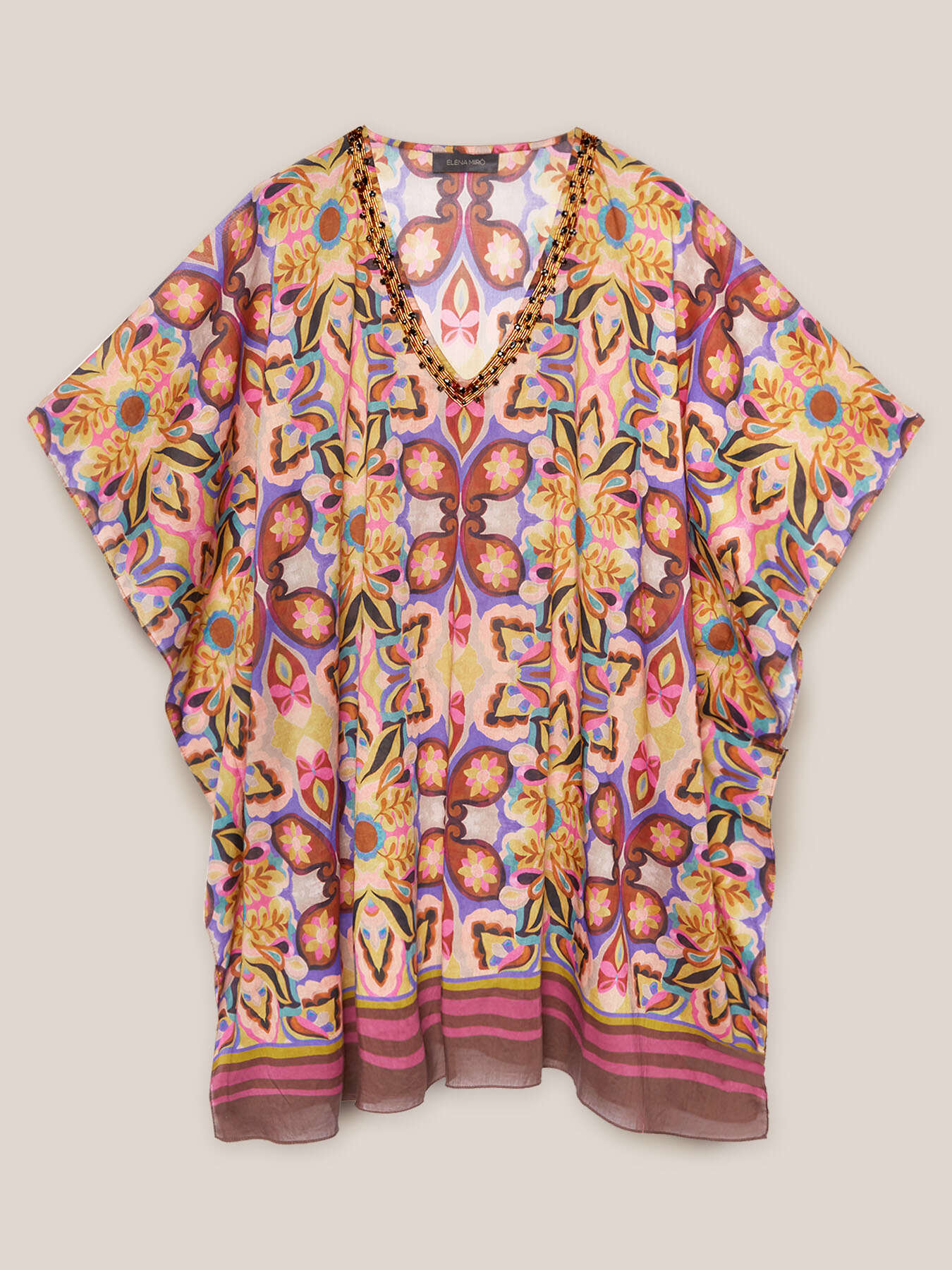 Caftan large en coton imprim&eacute; image number 4