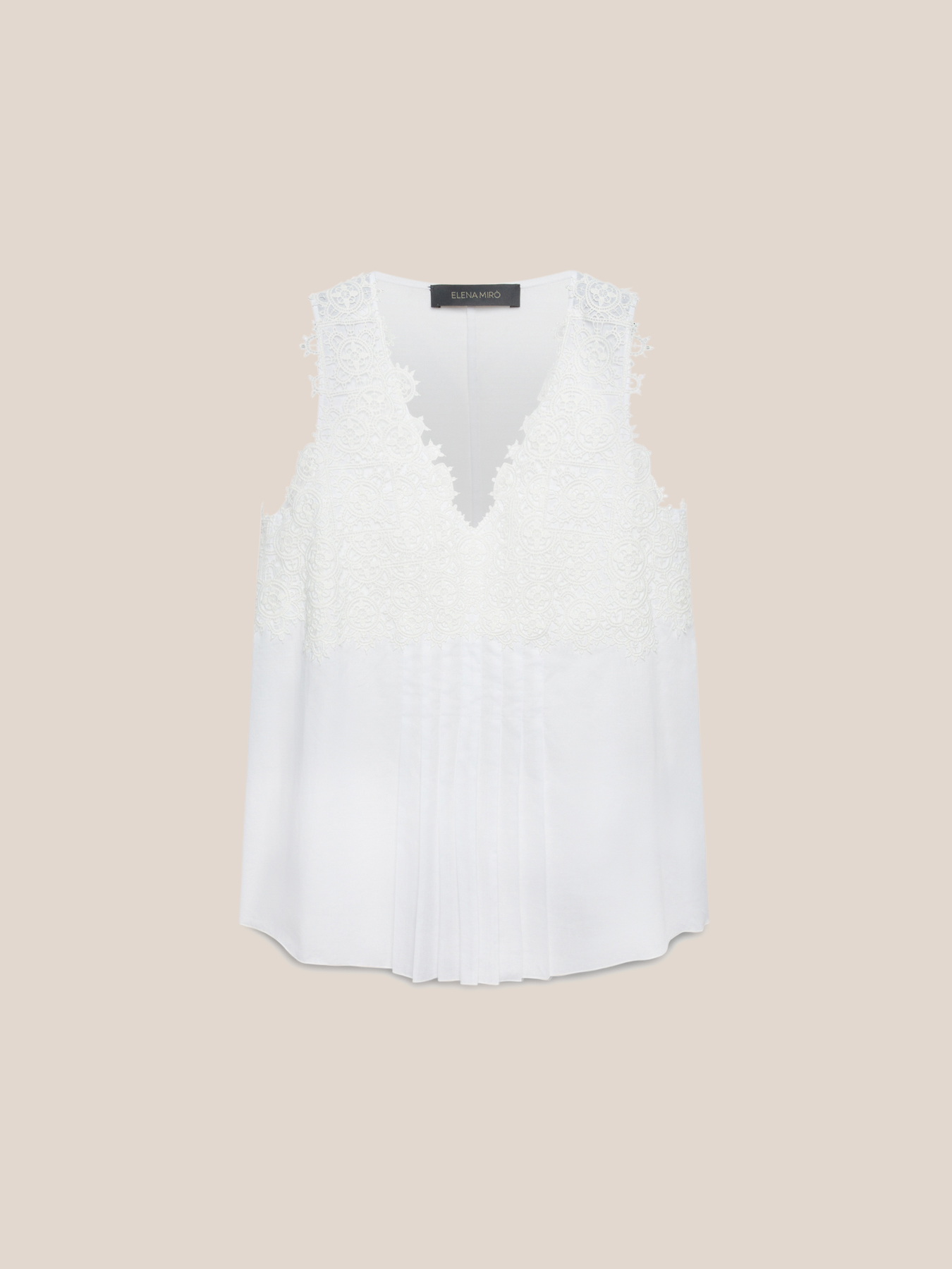 Top in voile con pizzo image number 4