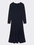 Pleated tricot knit dress image number 4
