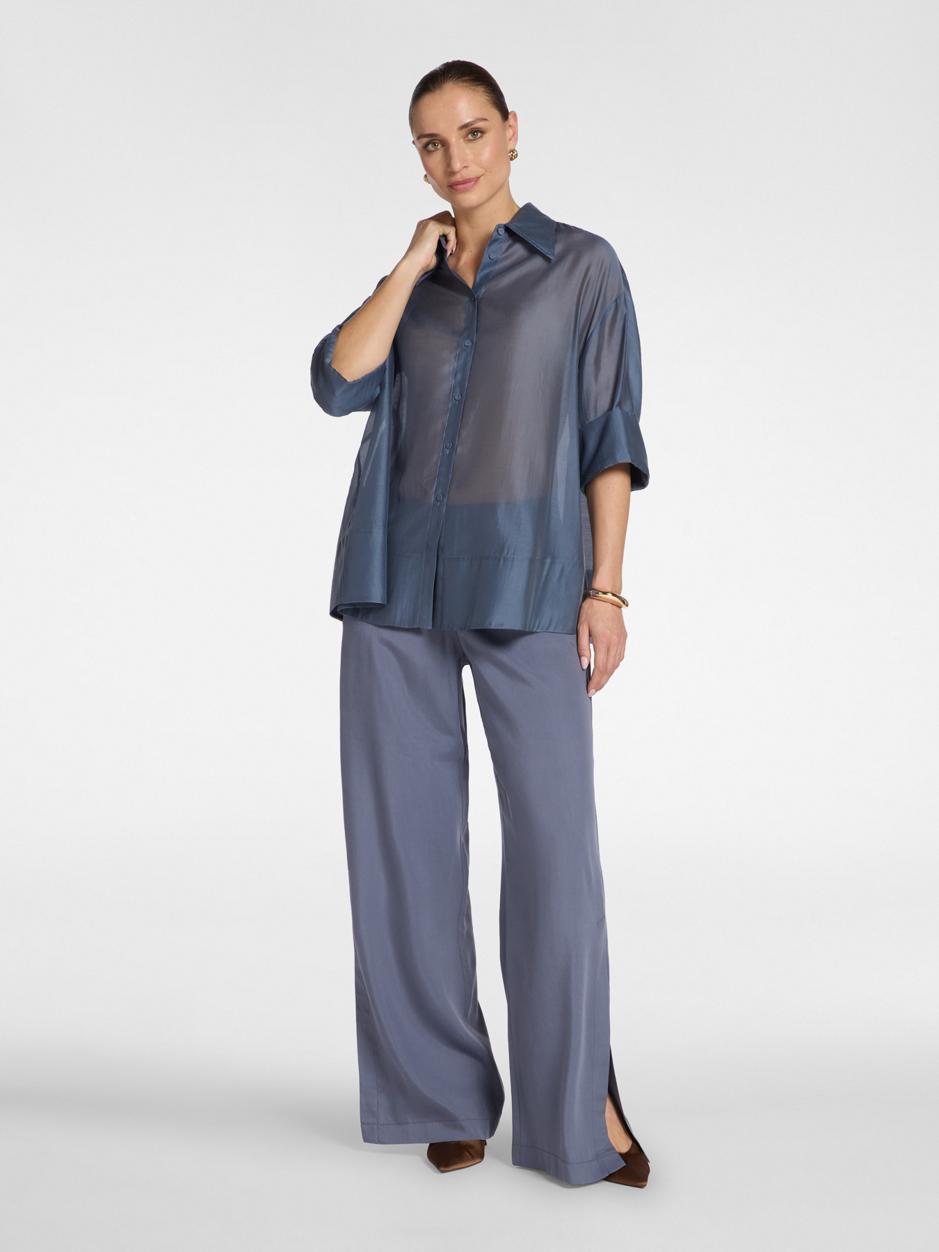 Palazzo pants in lyocell image number 0