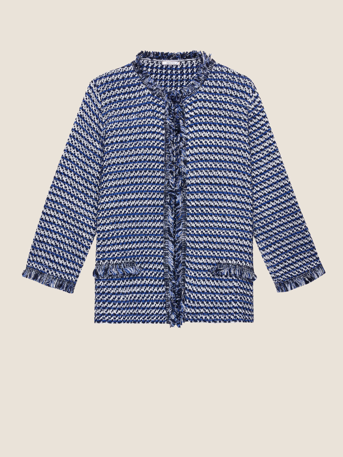 Cardig&atilde; estampado com franjas image number 2