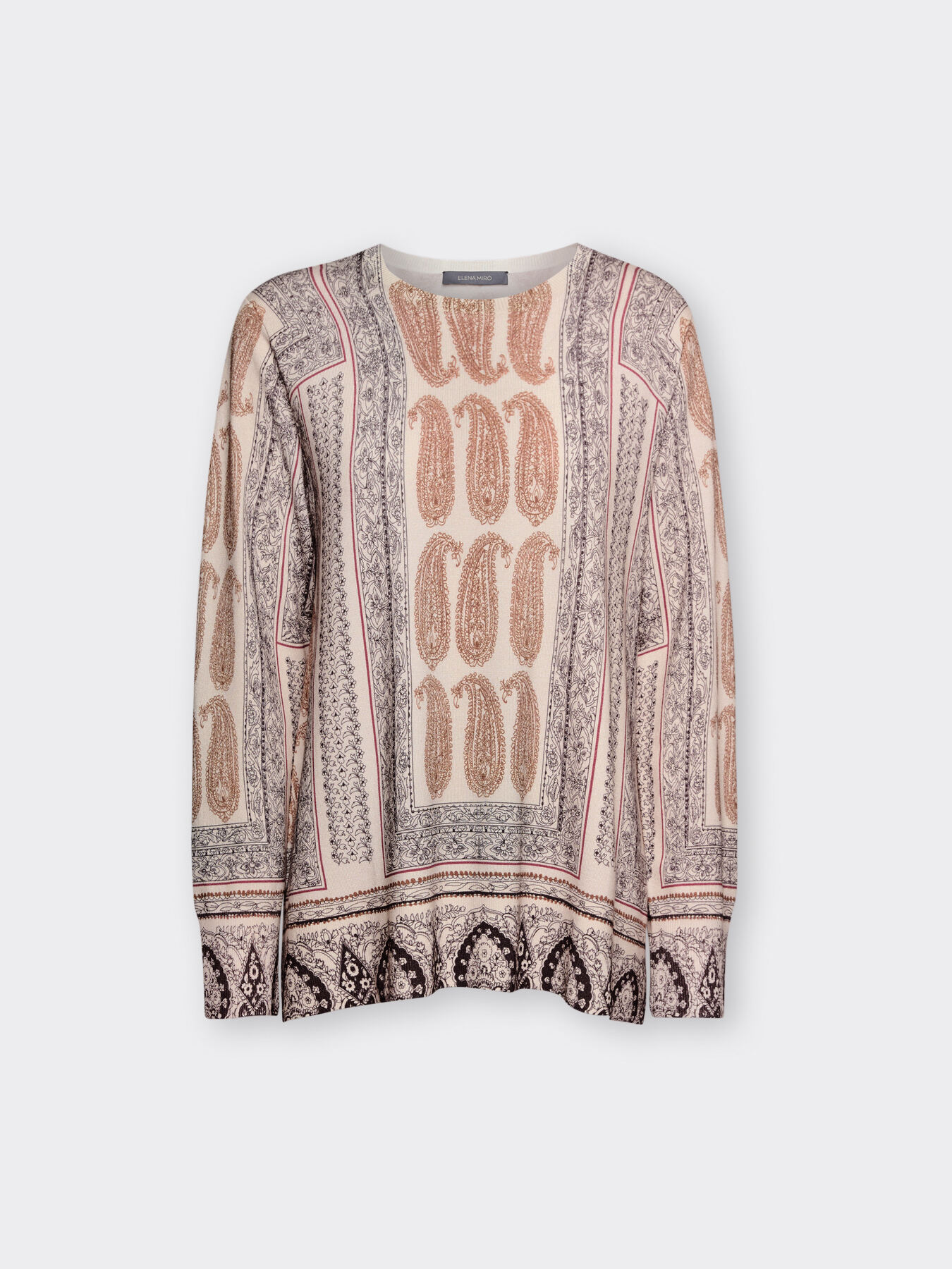 Printed crew neck sweater image number 4