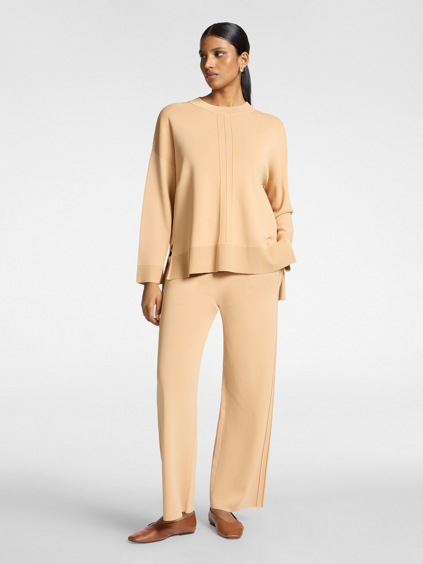 Viscose blend crew neck jumper image number 2