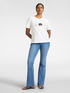 T-shirt in cotone stampata con perle image number 2