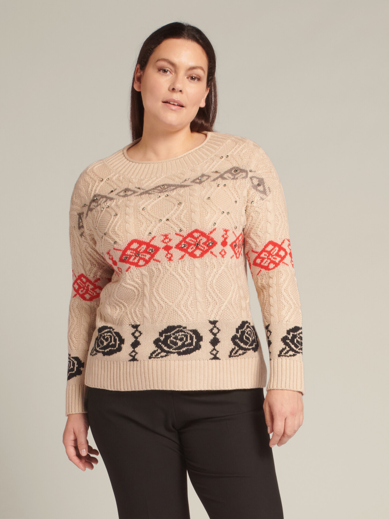 Cashmere blend jacquard sweater image number 4