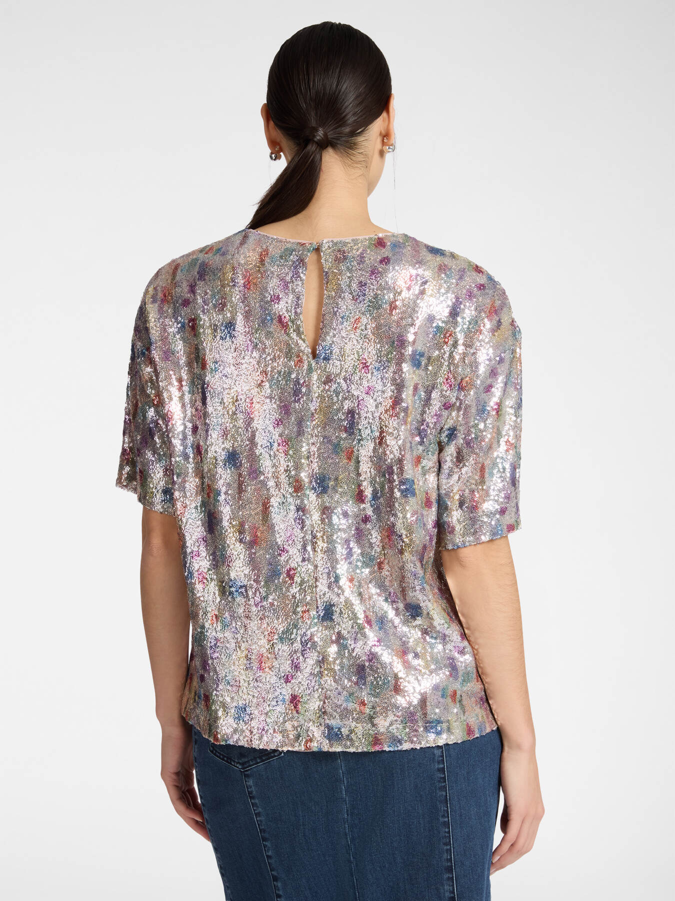 Tulle blouse with sequins image number 1