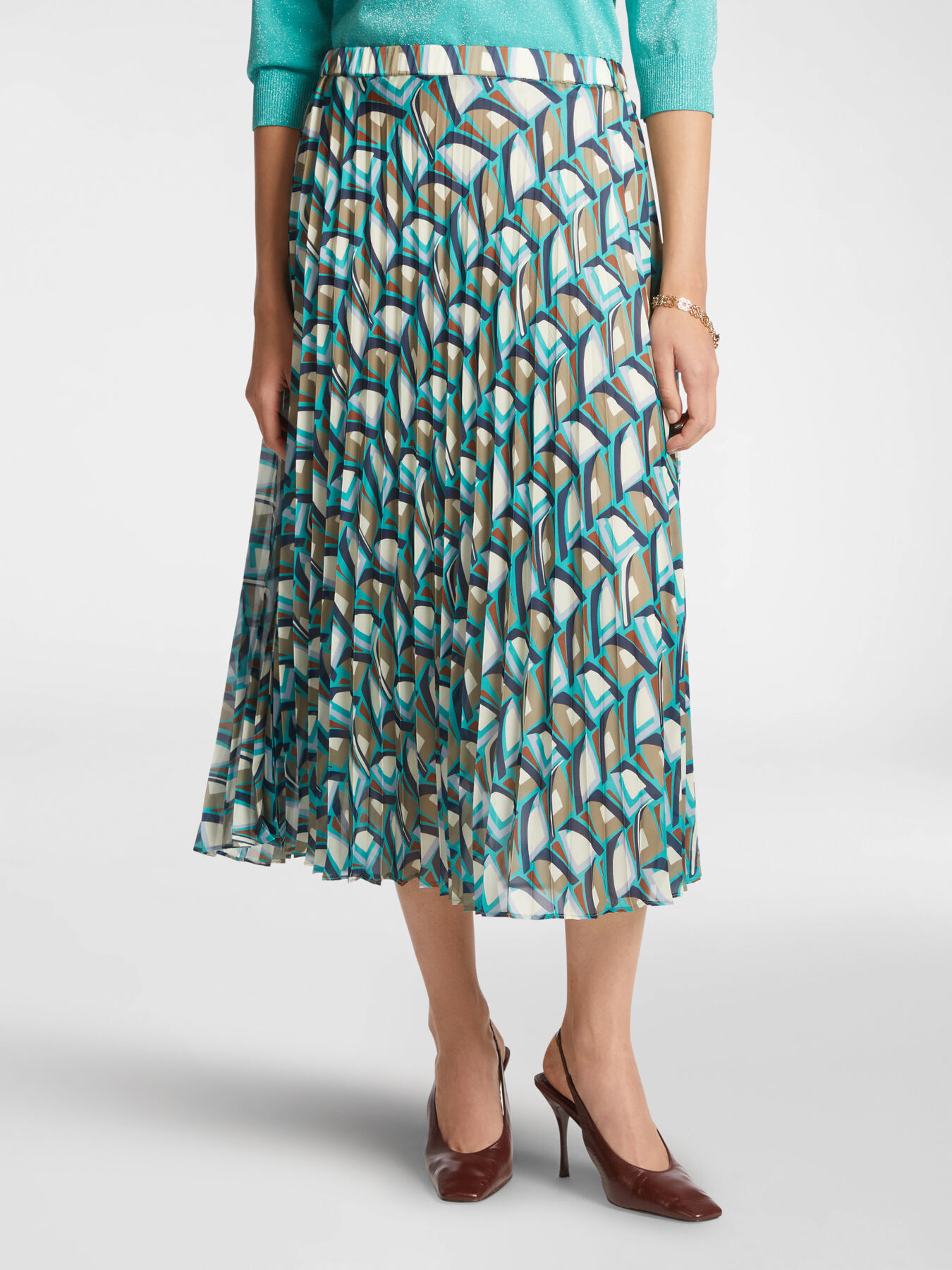 Falda plisada estampada image number 2