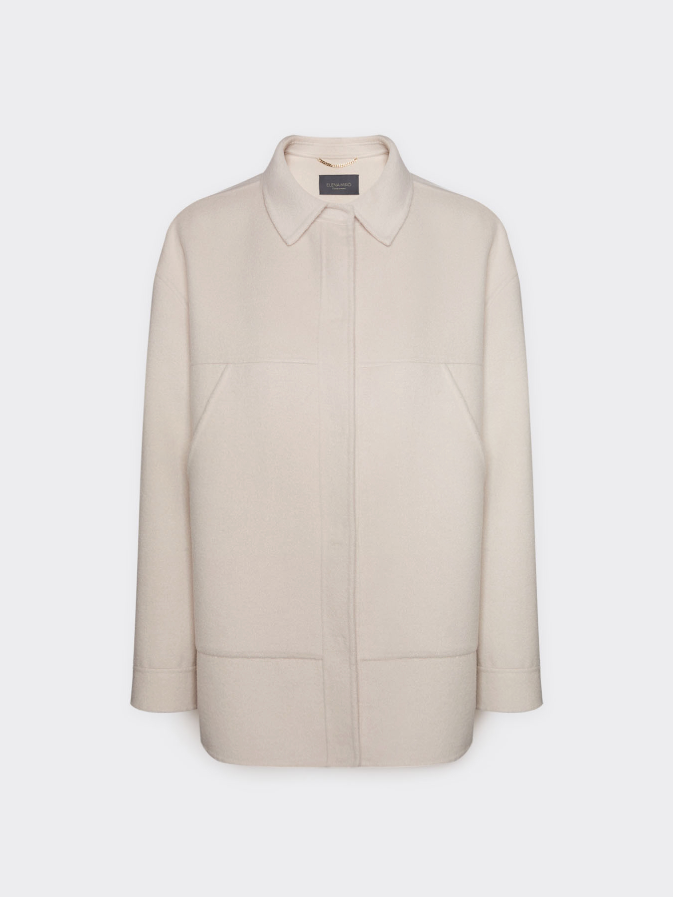 Double wool blend shirt coat image number 4