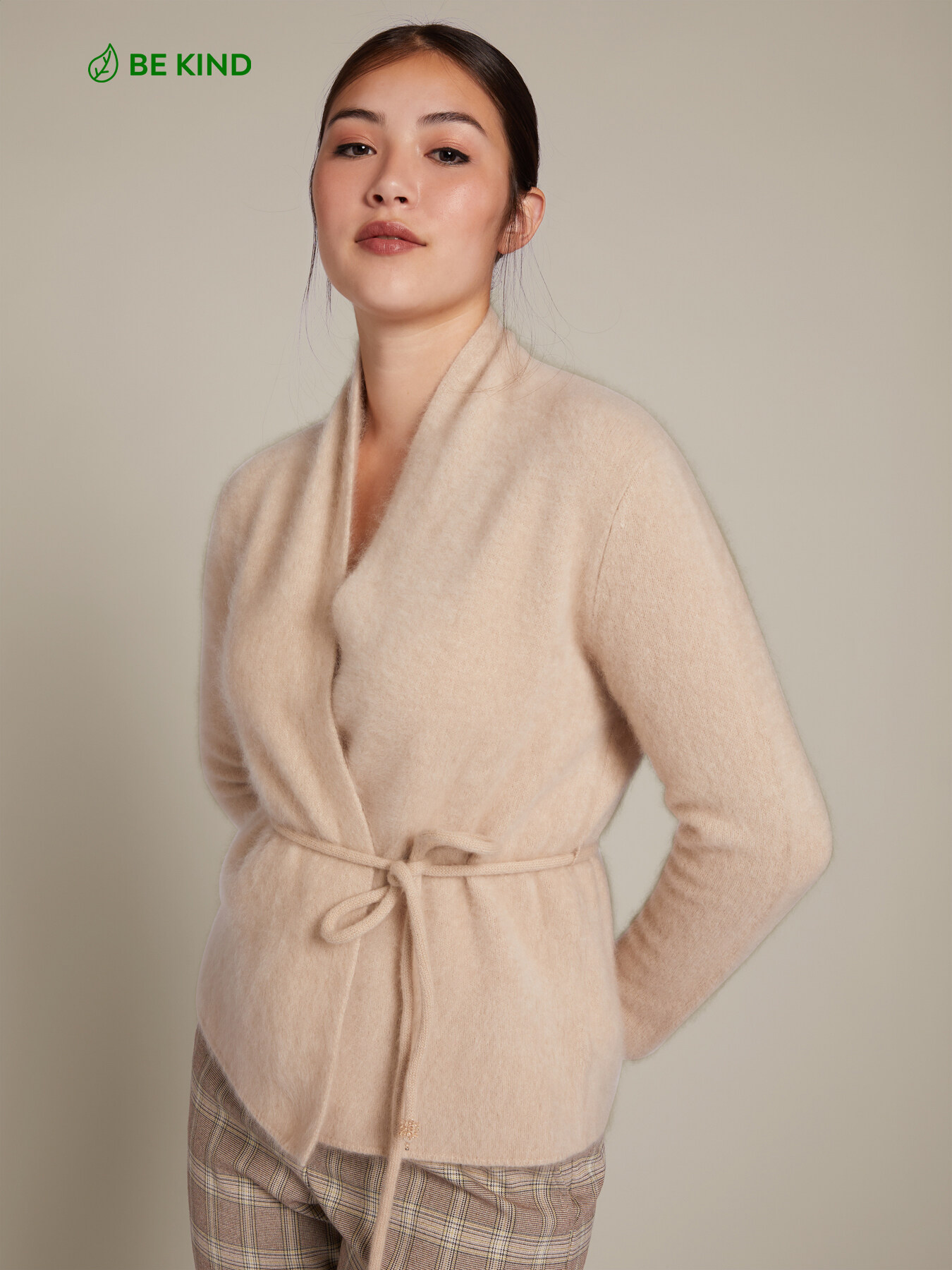 Cardigan brushed in lana sostenibile e cashmere image number 0