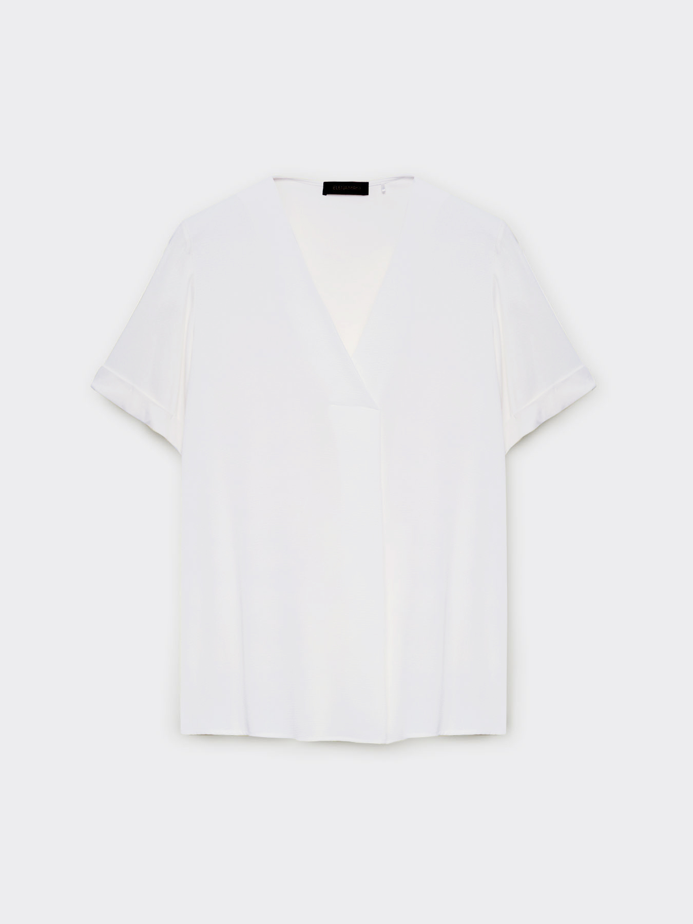 T-SHIRT AUS ZWEI VERSCHIEDENEN MATERIALIEN EINFARBIG - &Ouml;KO-STOFF image number 4