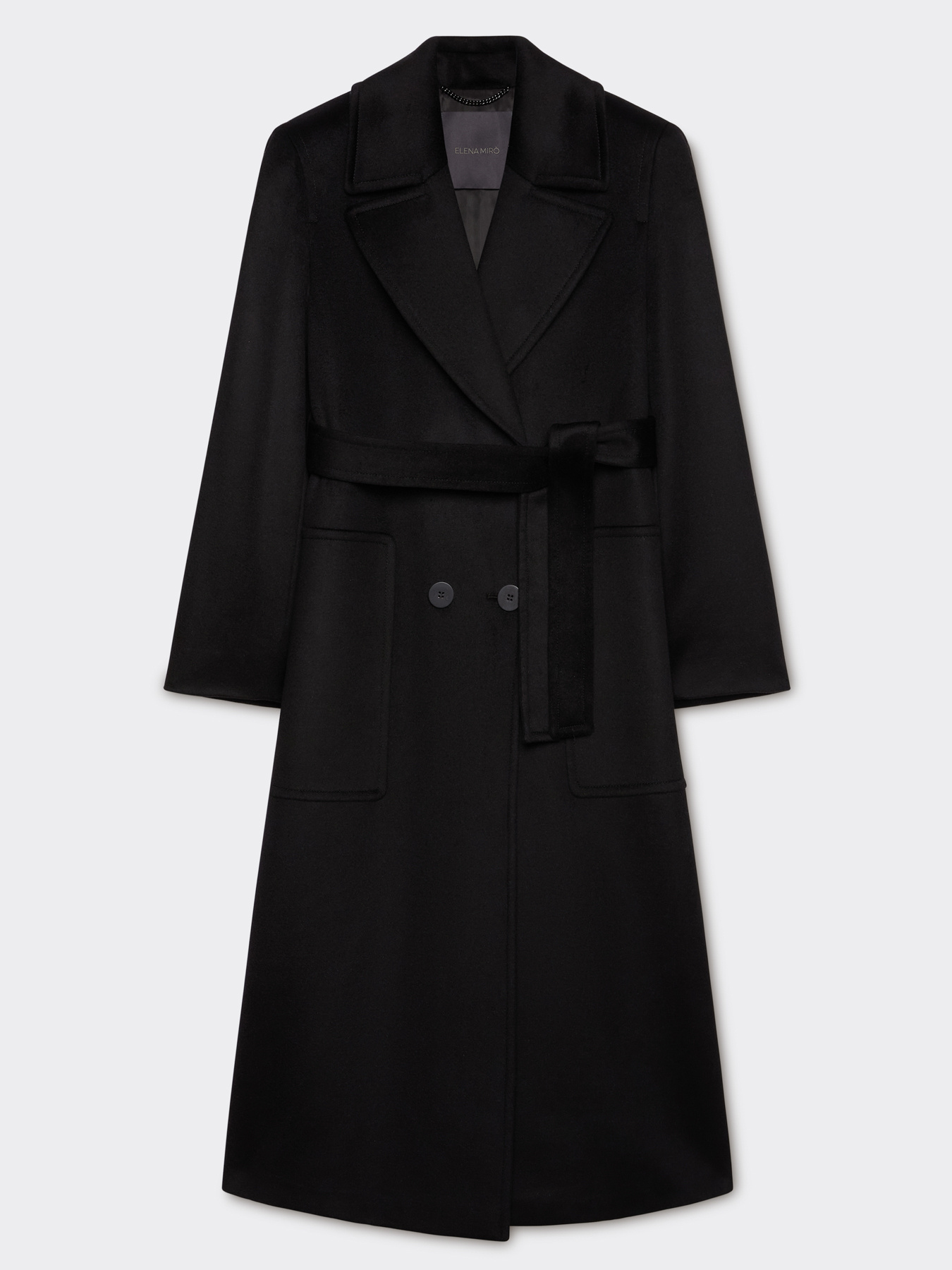 Luxury wool coat with belt image number 4