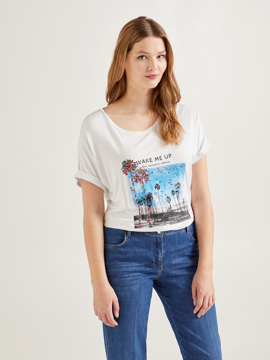 Elenamiro: T-shirt com estampa Branco_1