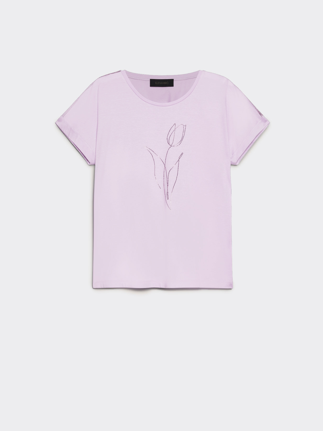 T-shirt con fiore in cristalli image number 5