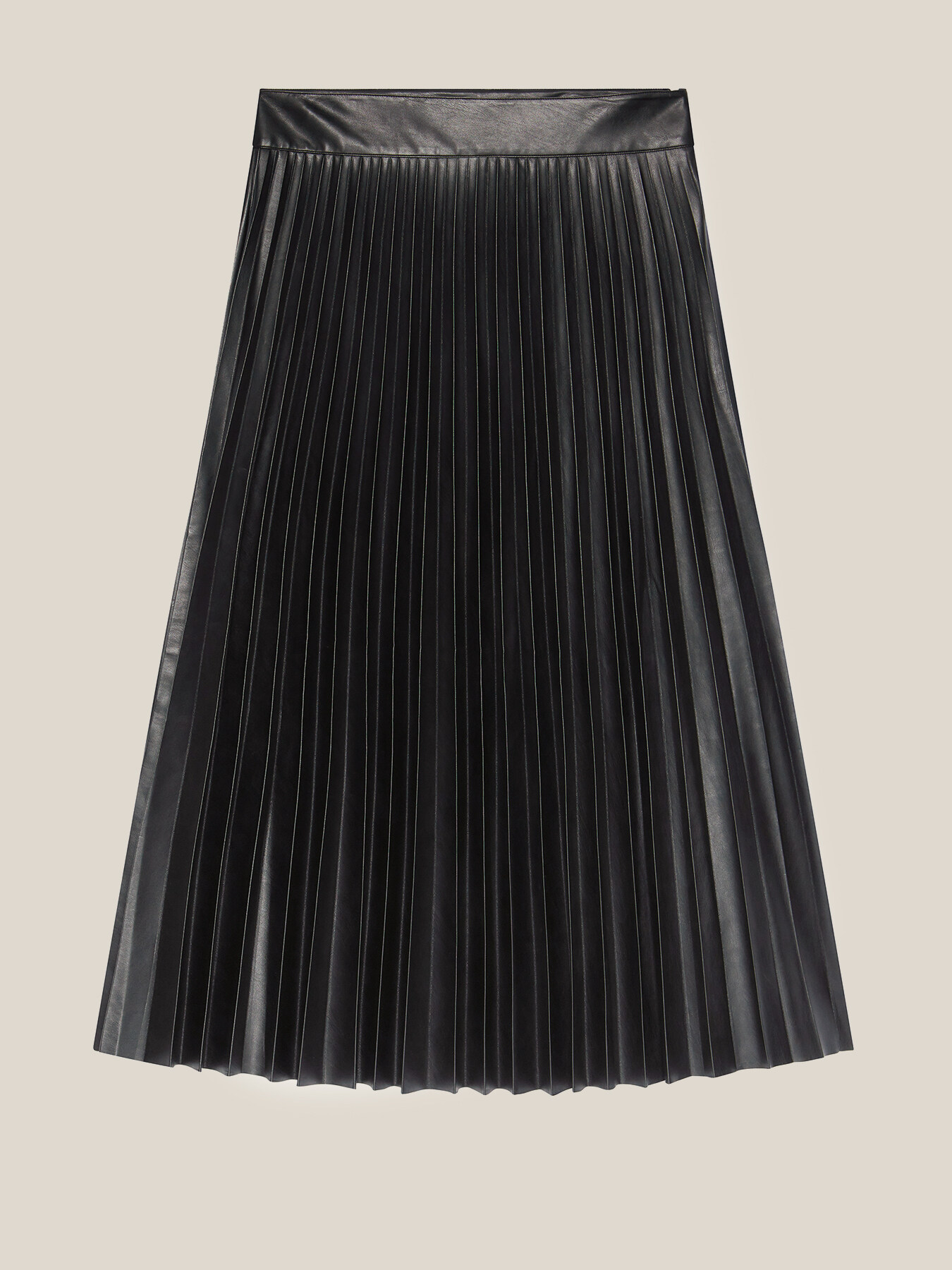 Faux leather pleated skirt image number 5