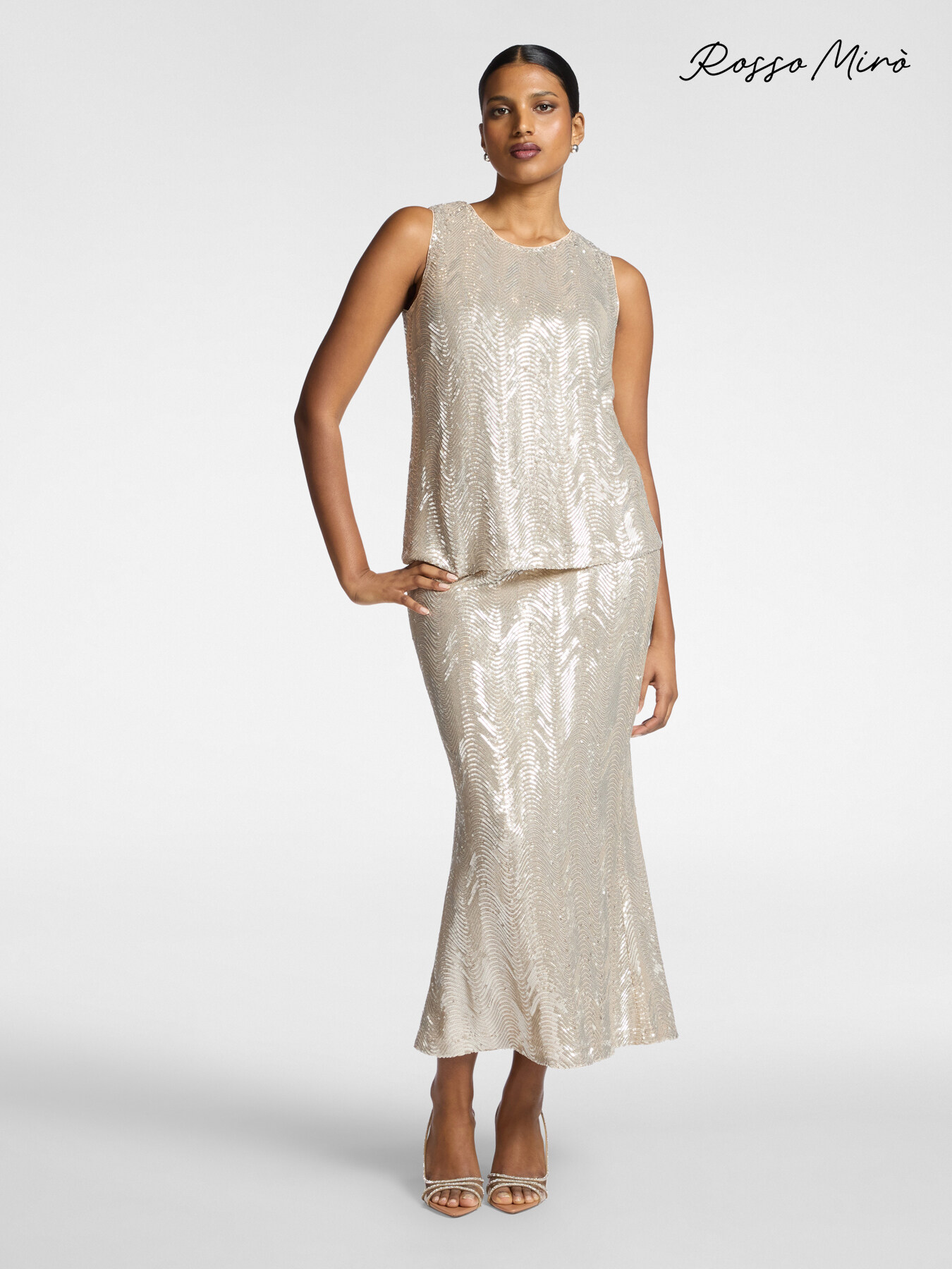 Long tube sequin skirt image number 0