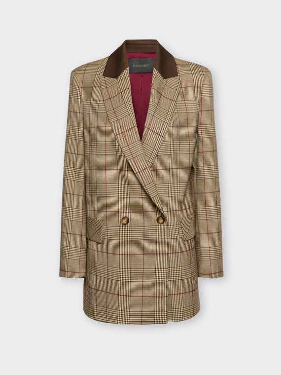 Doppelreihiger Blazer mit Prince-of-Wales-Muster
