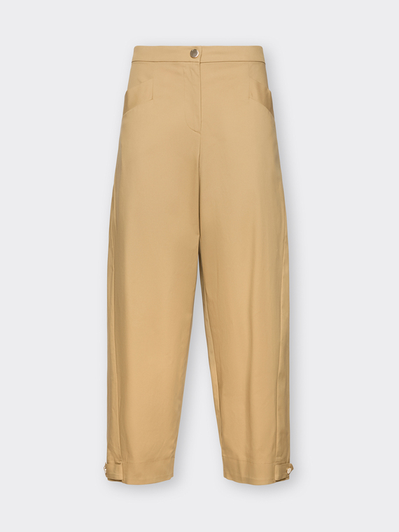 Pantaloni barrel con cinturini al fondo