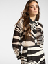 Printed georgette shirt with bow image number 0