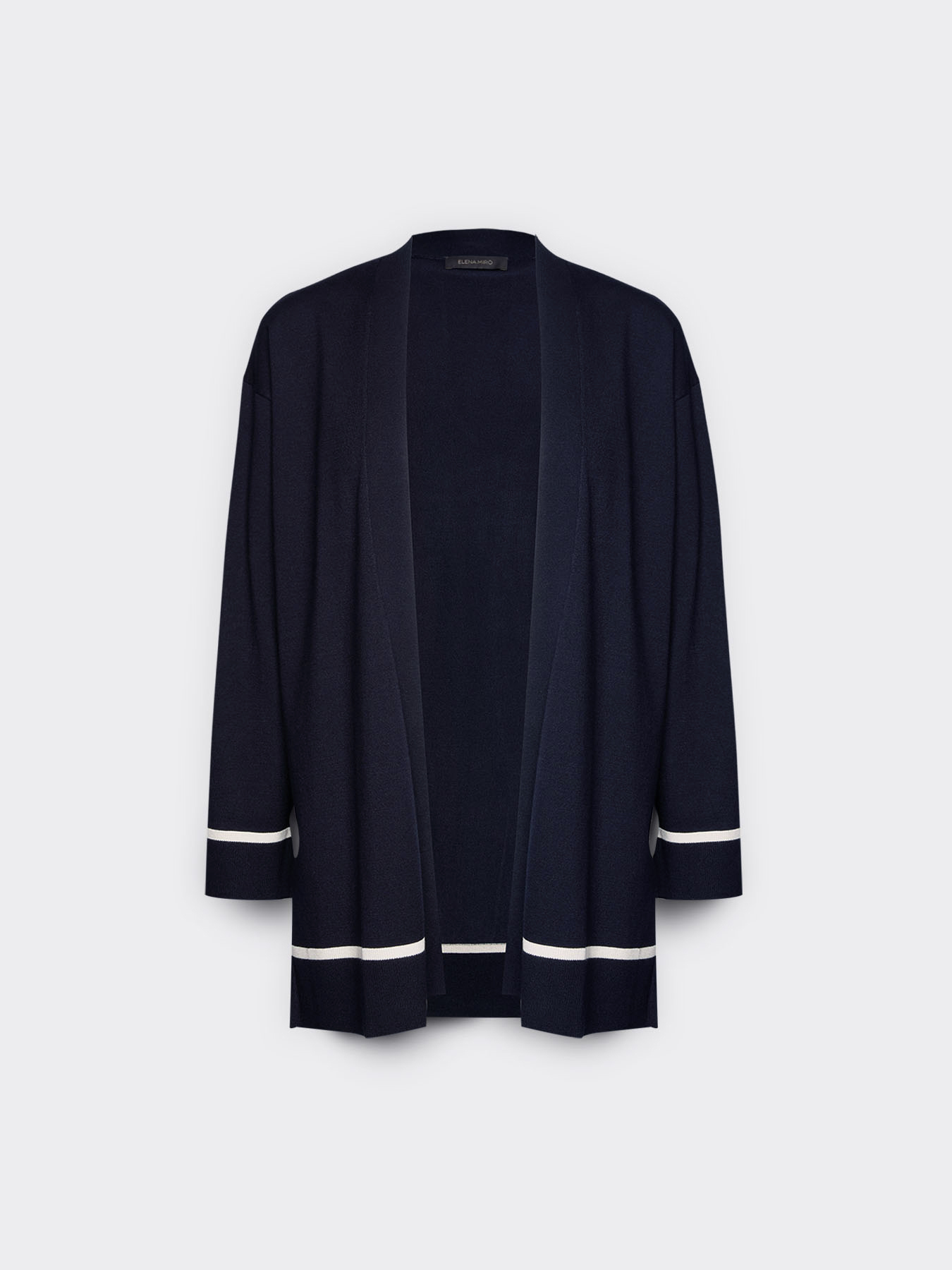 Cardigan aus Viskosemischung mit Streifendetails image number 4