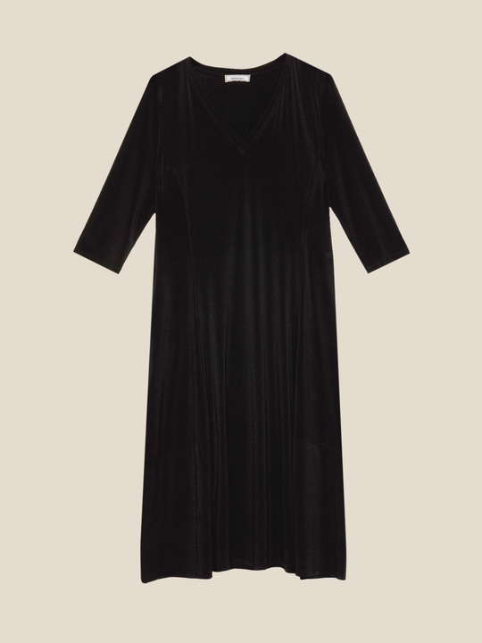 Elenamiro: Vestido em jersey crepe Preto_1