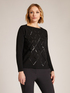 SOFT VISCOSE SWEATER WITH OPENWORK ARGYLE PATTERN AND SEQUINS image number 2