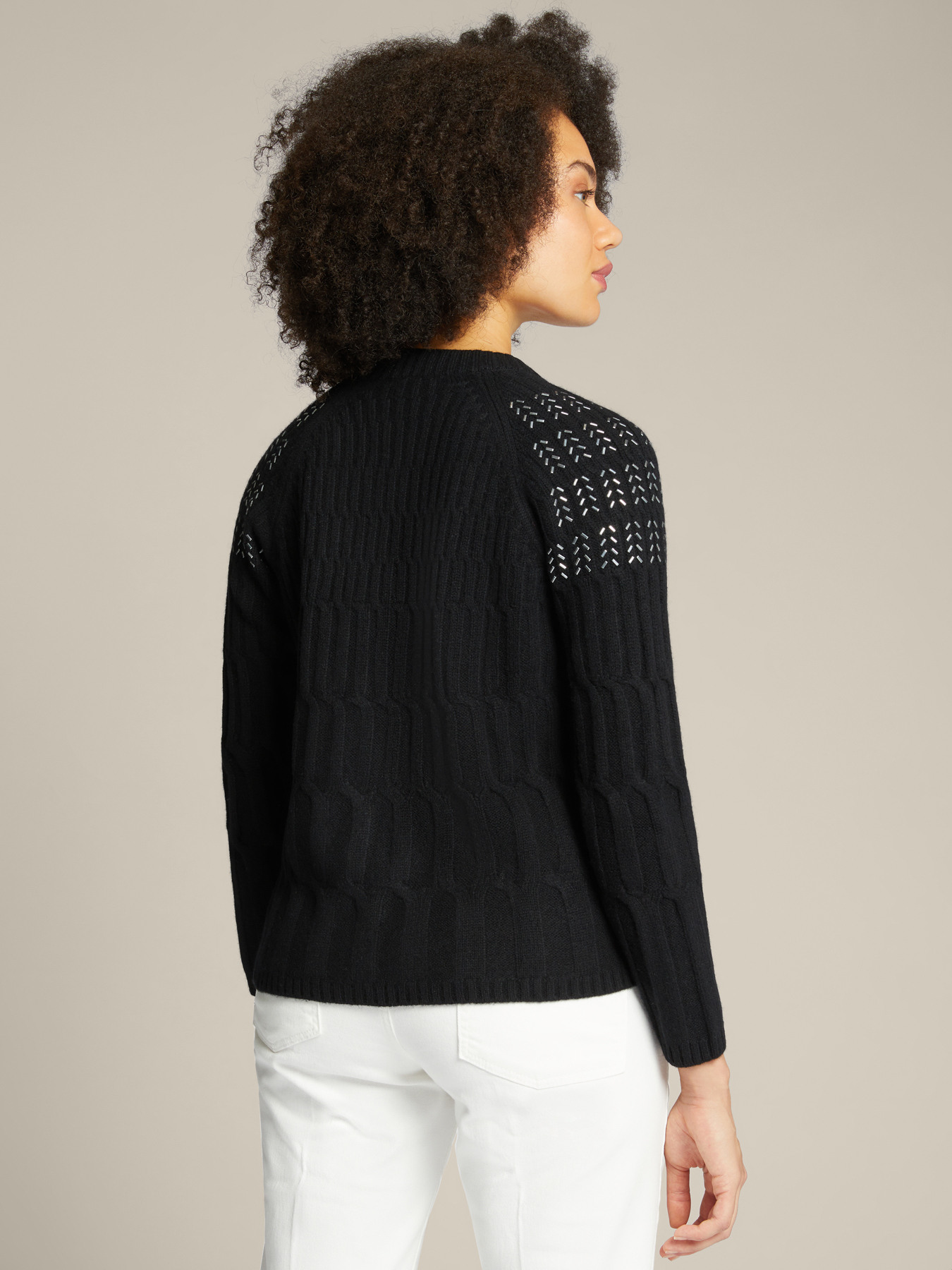 Sustainable wool sweater with applications image number 2