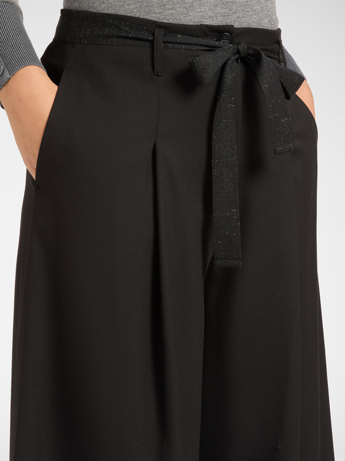 Pantalon large avec ceinture image number 3