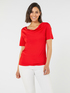 T-shirt in viscosa con drappeggio image number 2
