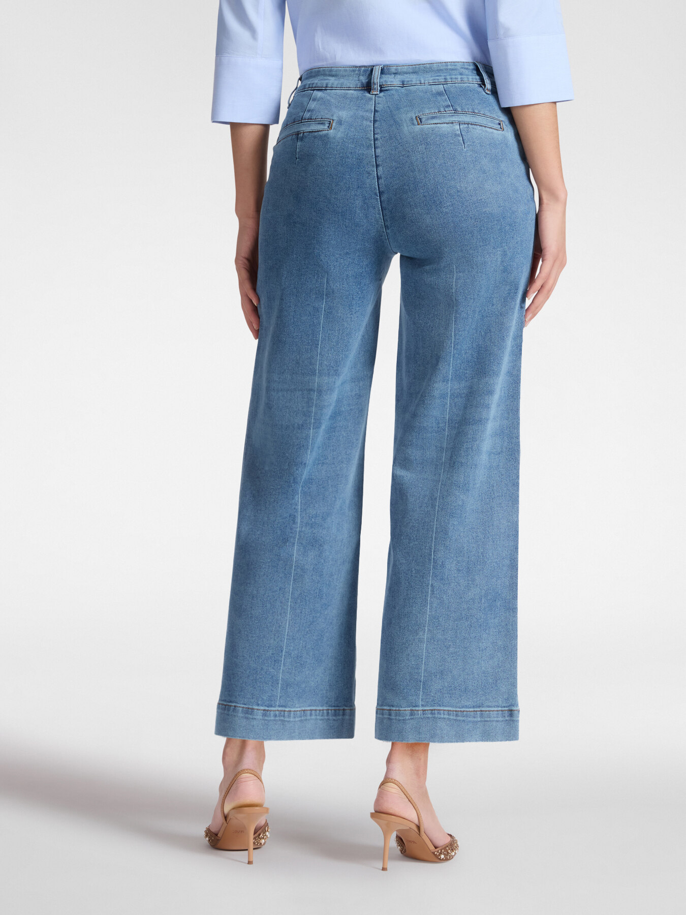 Cropped wide leg jeans,  "Wanda" image number 1