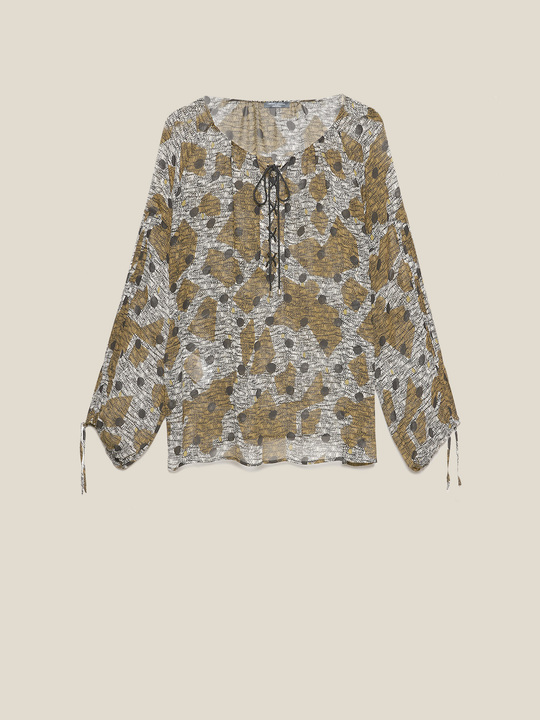Elenamiro: Blusa stampata con incrocio Preto_1