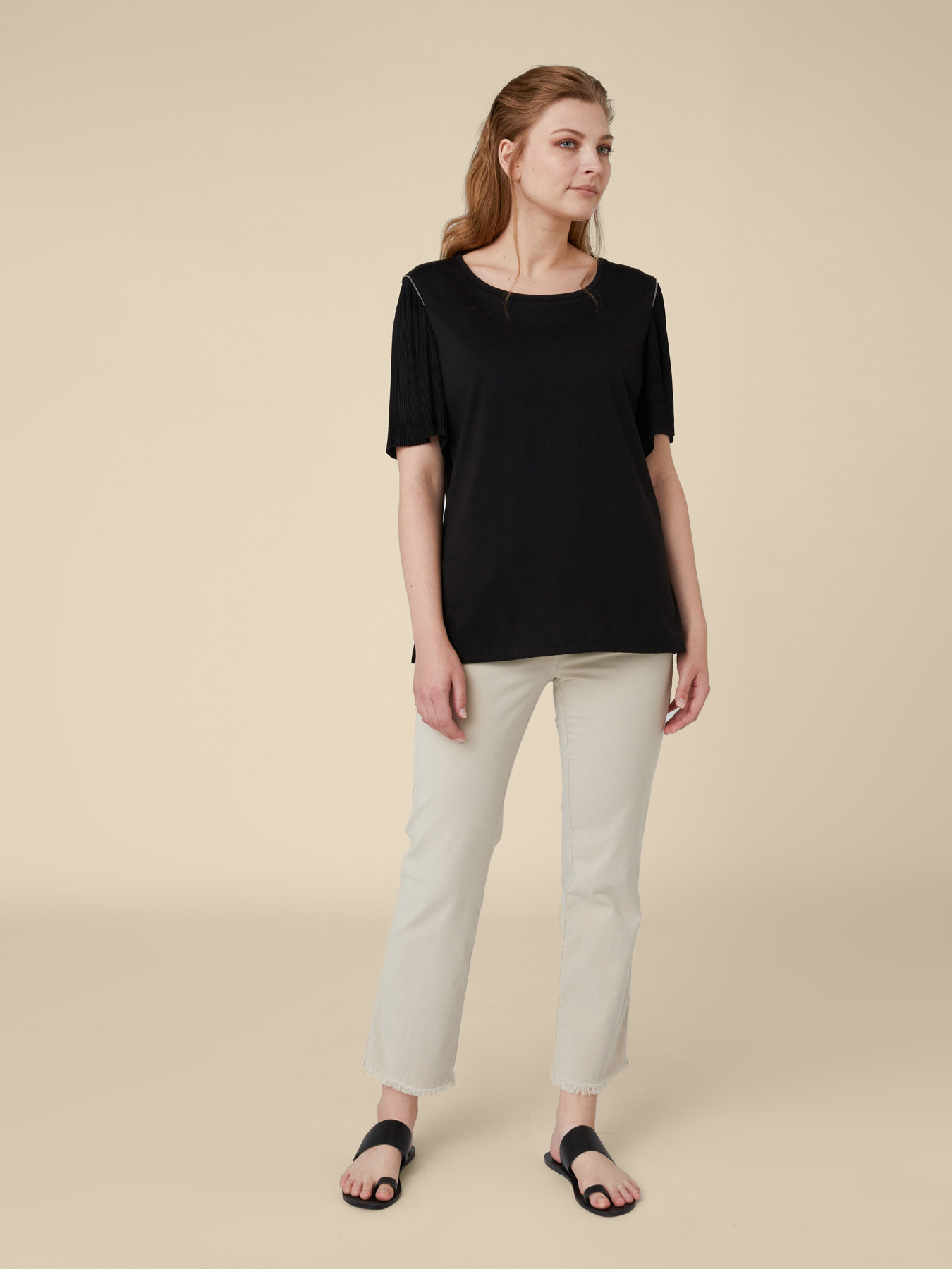 Jersey and georgette t-shirt image number 2