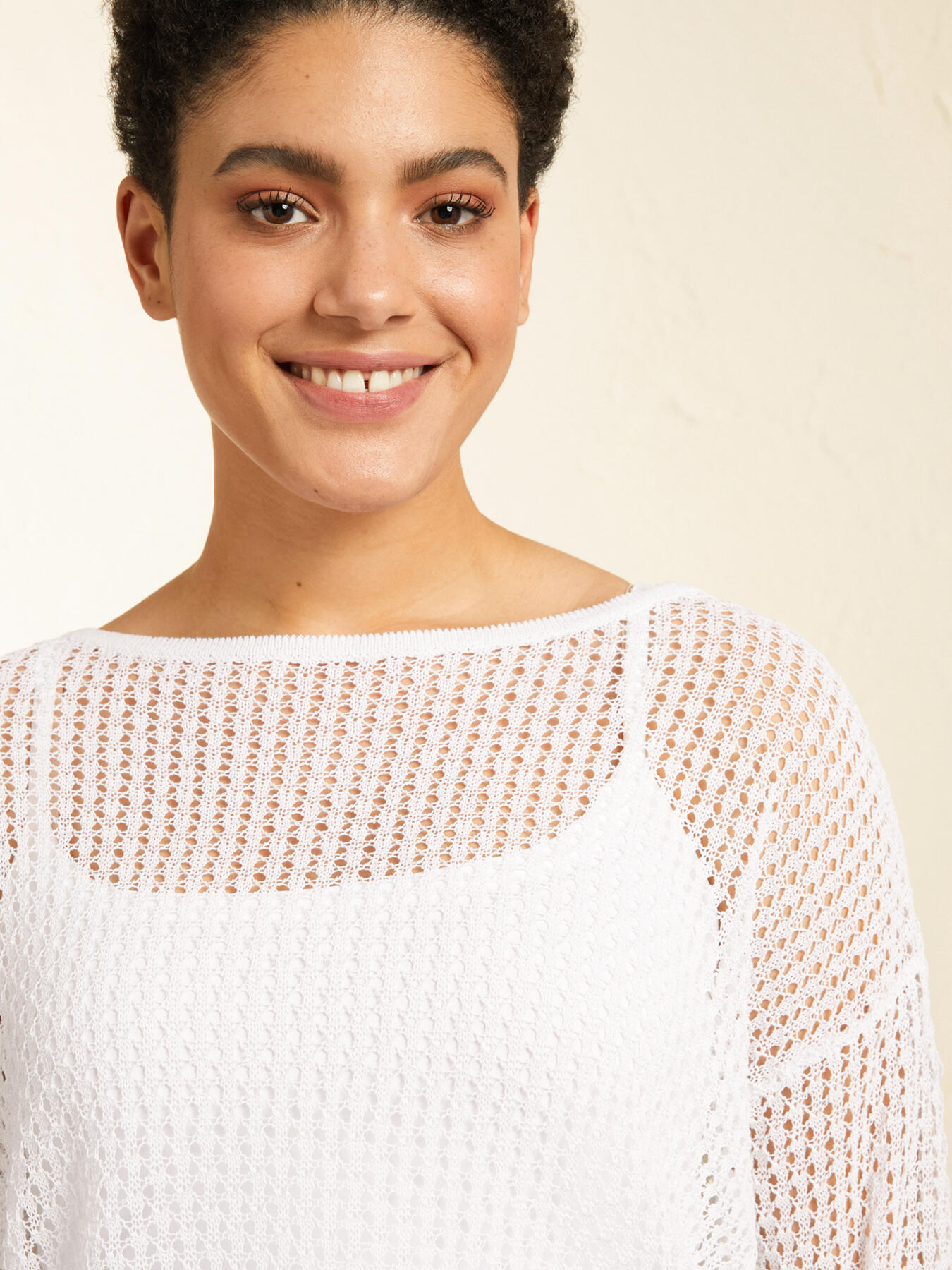 Openwork cotton sweater image number 0