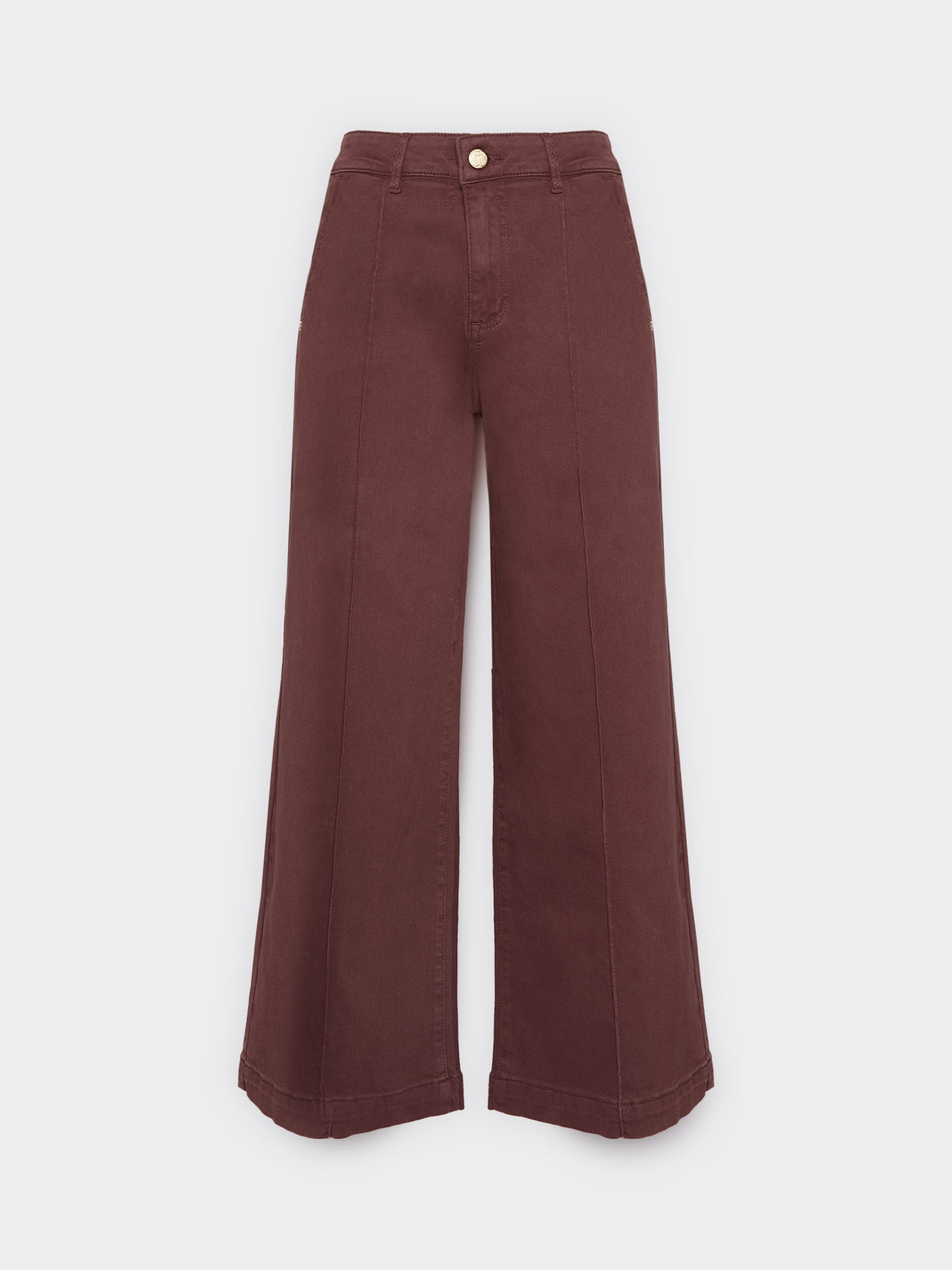 Pantaloni palazzo cropped vita alta image number 4