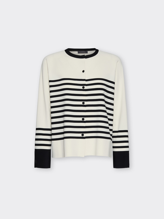 Striped viscose blend cardigan