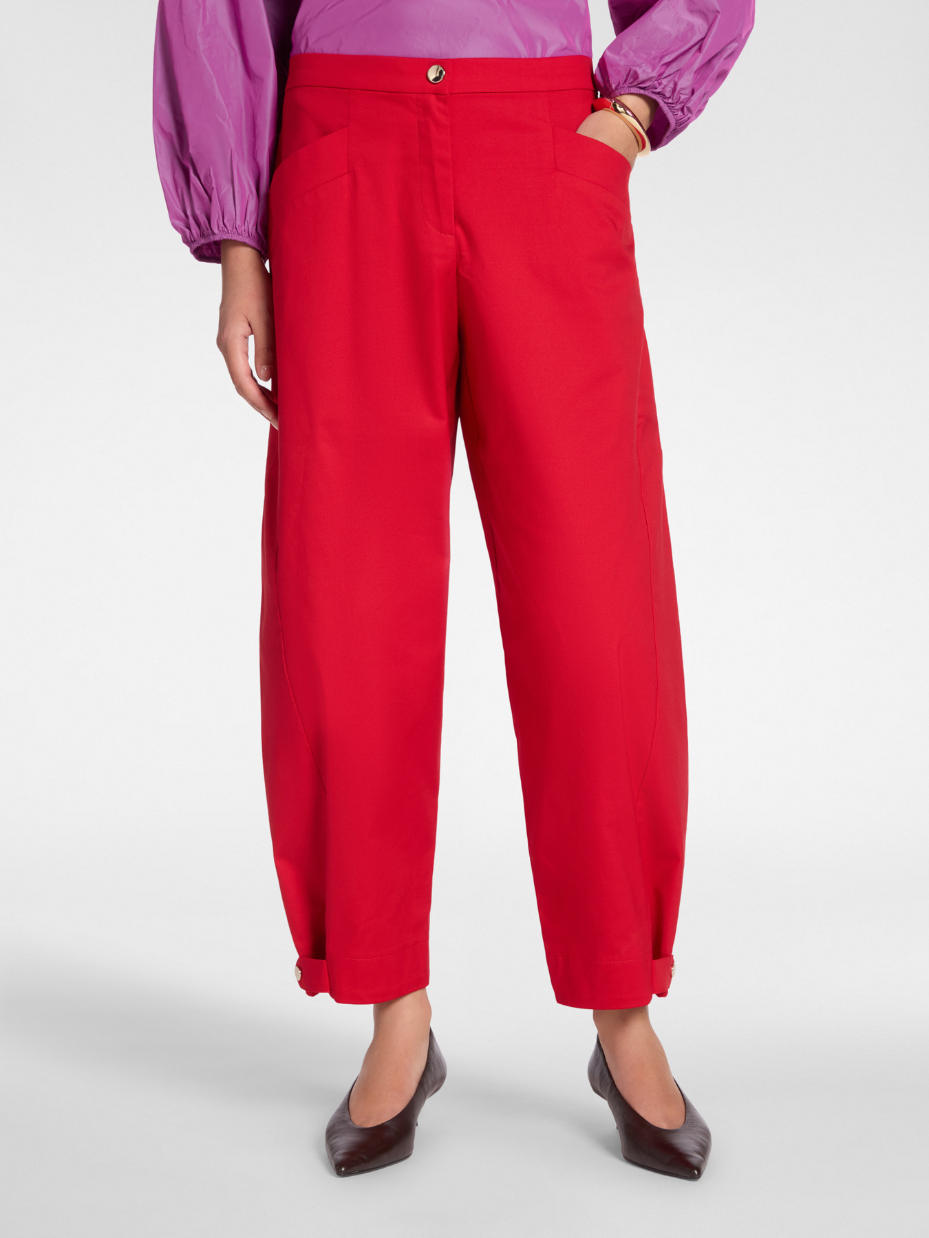 Pantalon barrel avec sangles au bas image number 2
