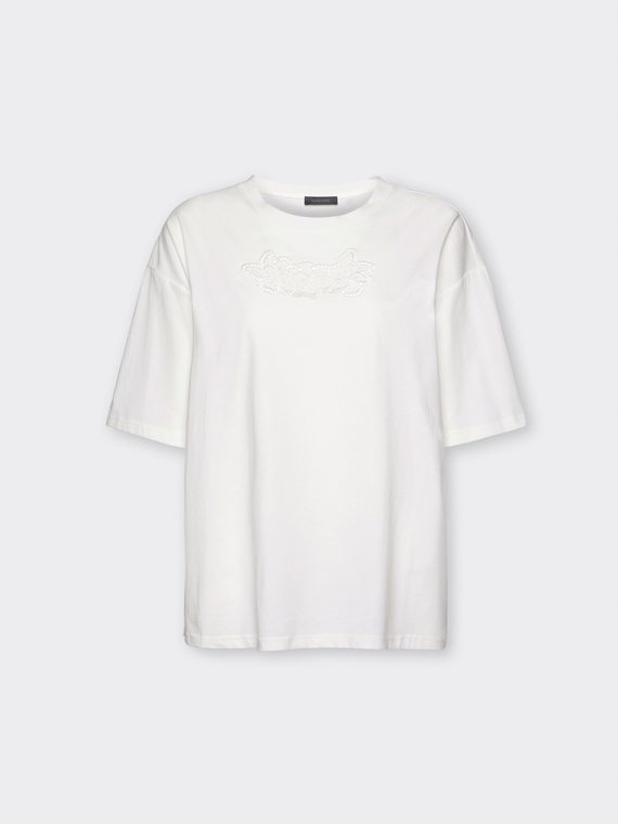 T-shirt in cotone con ricamo