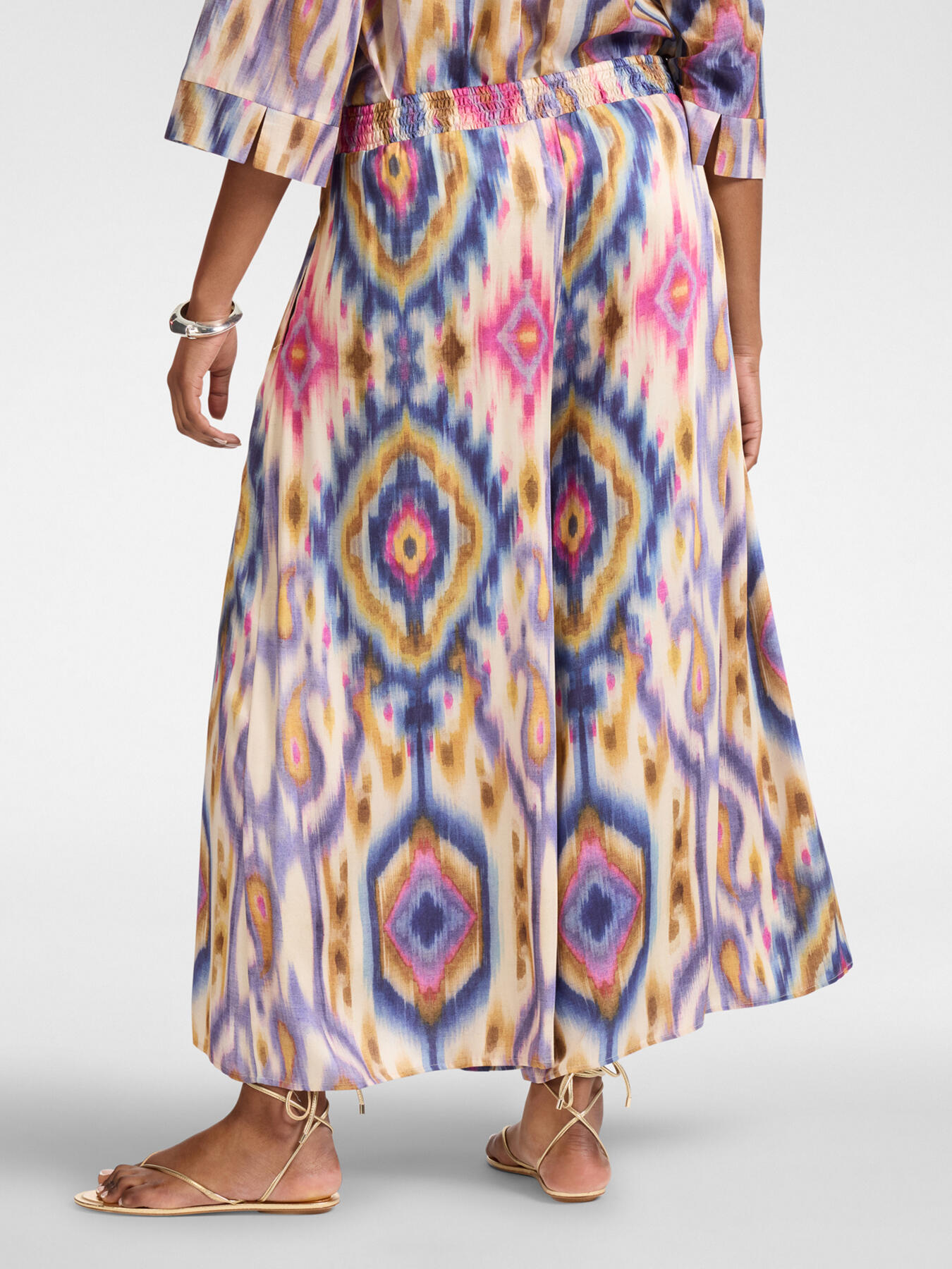Printed viscose trousers image number 1